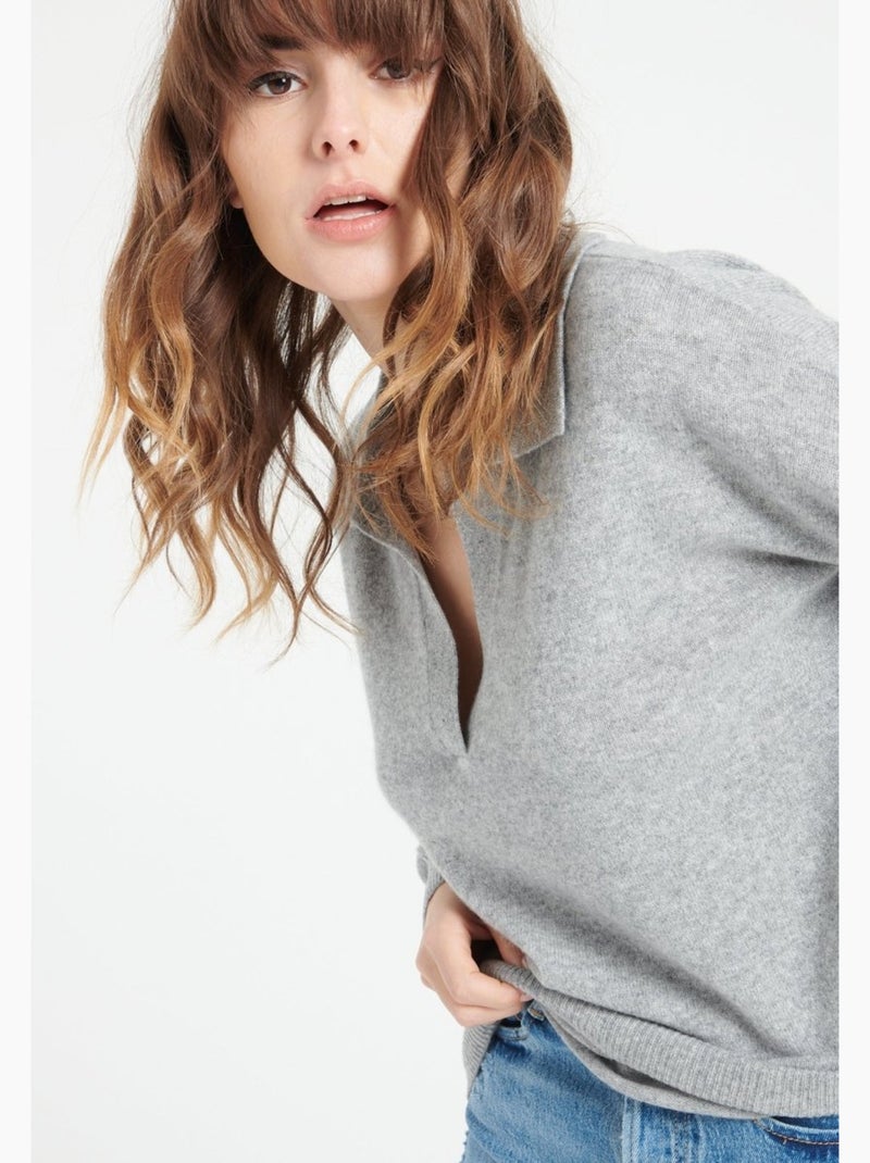 Pull manches longues femme 100% cachemire - MIA 3 Gris clair - Kiabi