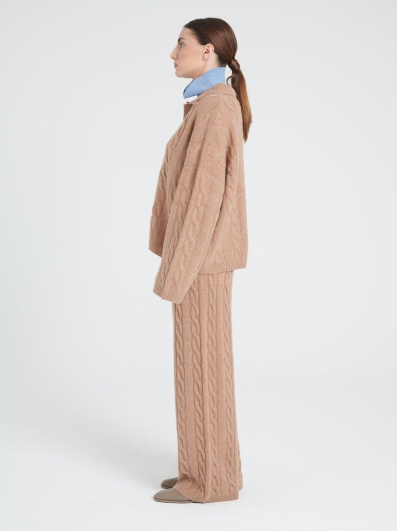 Pull manches longues femme 100% cachemire 6 fils - ZAYA 5 Camel - Kiabi