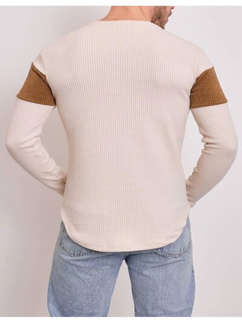Pull manches longues Kebello Beige - Kiabi