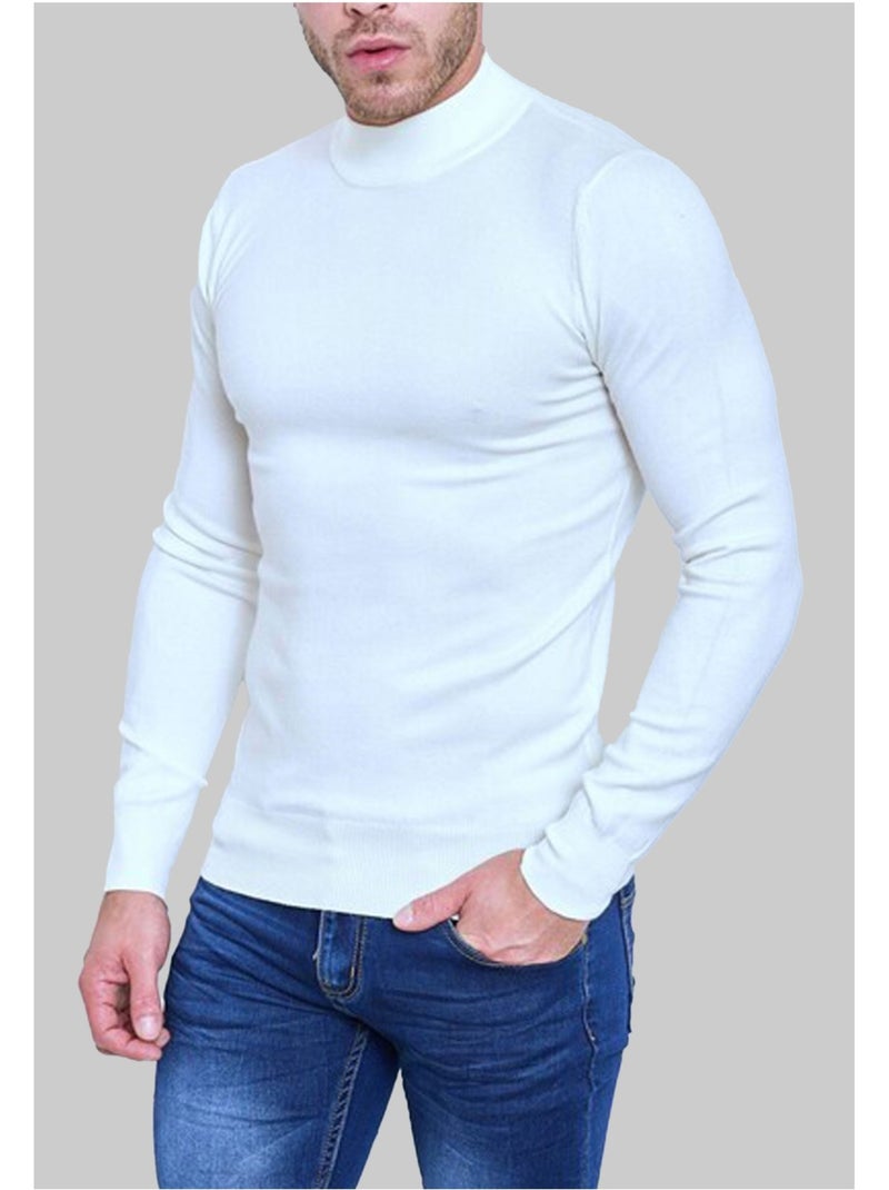 Pull manches longues Kebello Blanc - Kiabi