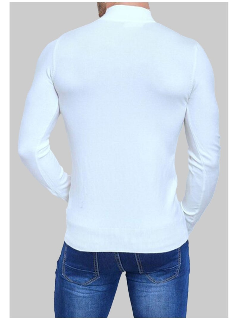 Pull manches longues Kebello Blanc - Kiabi