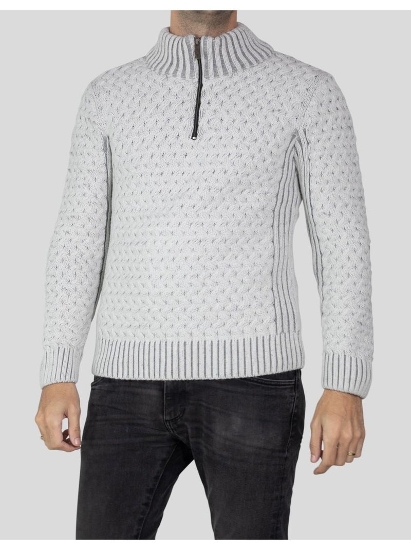 Pull manches longues Kebello Gris - Kiabi