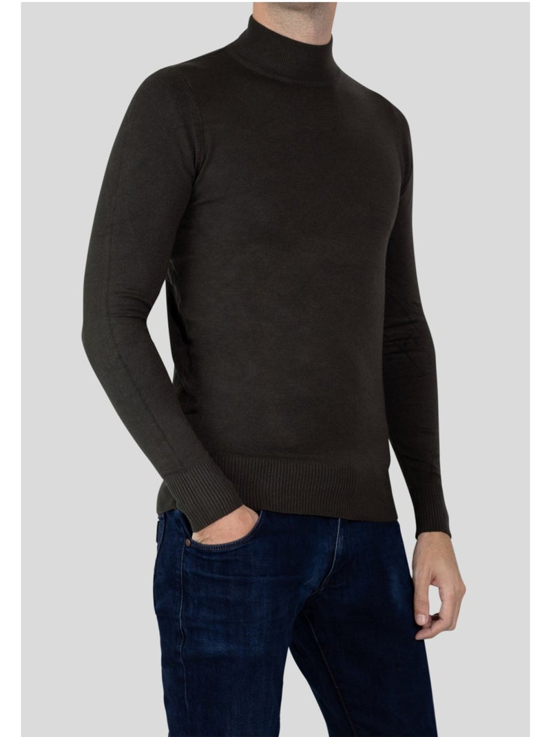 Pull manches longues Kebello Marron - Kiabi