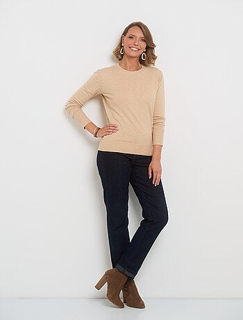 Pull manches longues maille fine jauge