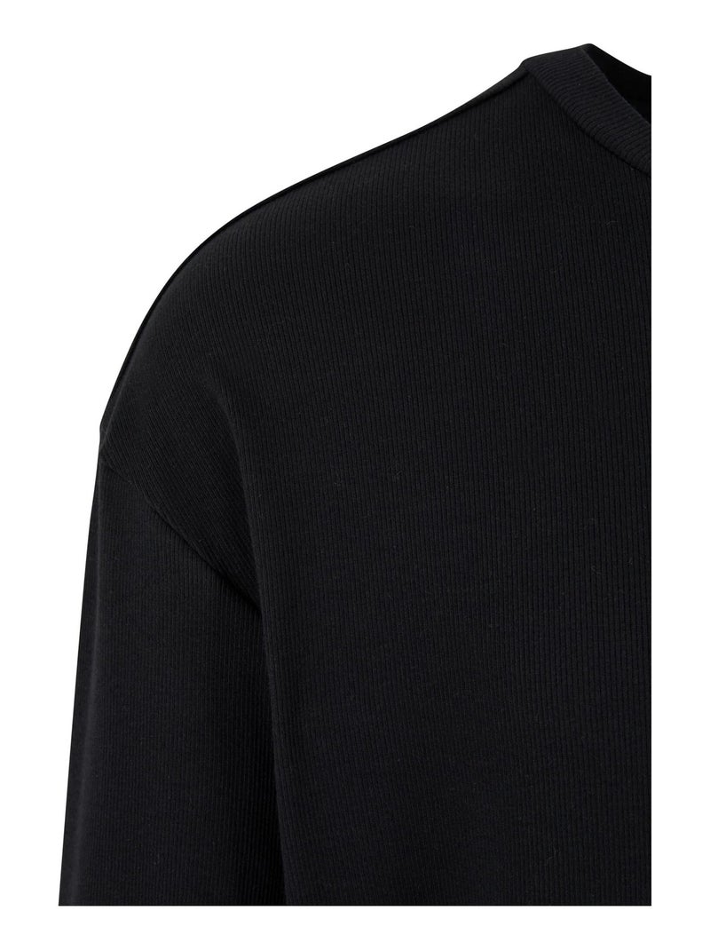 Pull manches longues motif/style côtelé - urban classics Noir - Kiabi