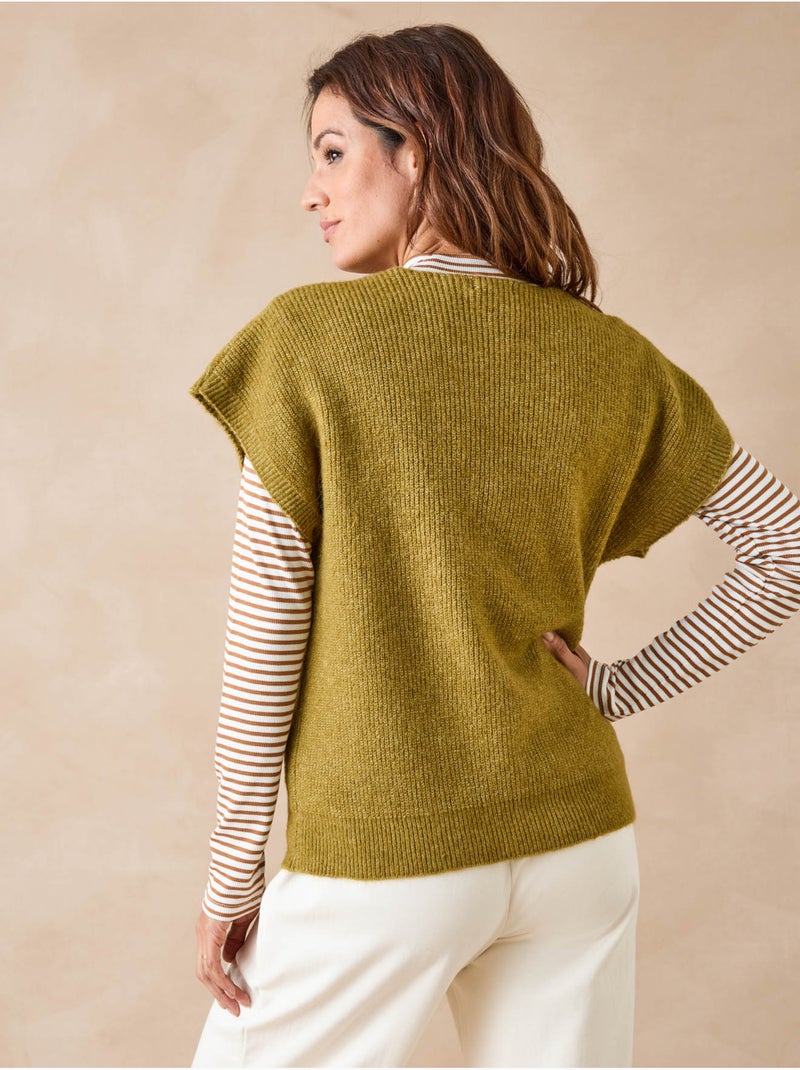 Pull manches T côtes anglaises - DAXON Vert - Kiabi