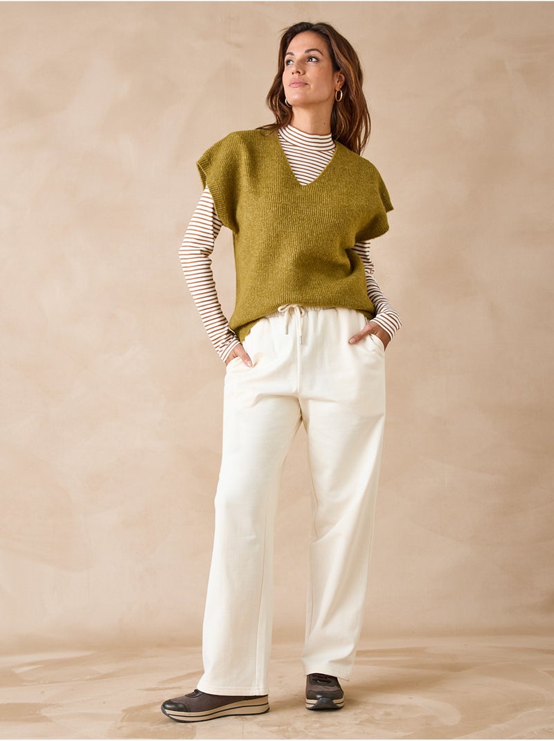 Pull manches T côtes anglaises - DAXON Vert - Kiabi