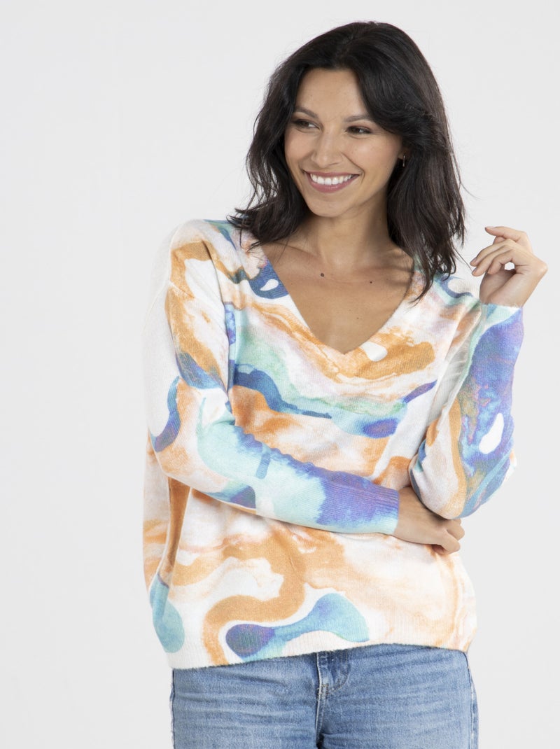 Pull Manof  | Gerard Pasquier Avec Col V | Gerard Pasquier Orange - Kiabi