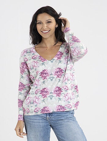 Pull Manof Rose | Gerard Pasquier Avec Col V | Gerard Pasquier
