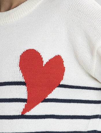 Pull Marif Blanc/Noir Pulls rond