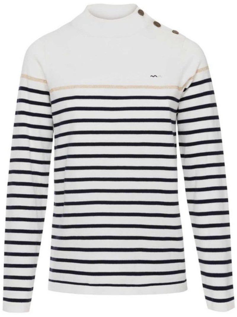 Pull marin - Terre de Marins Blanc Bleu - Kiabi