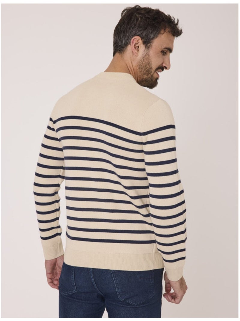 Pull marin - Terre de Marins Blanc Bleu marine - Kiabi