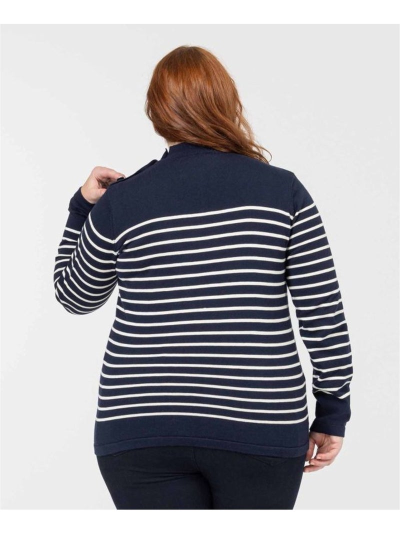 Pull marin - terre de marins Bleu Blanc - Kiabi
