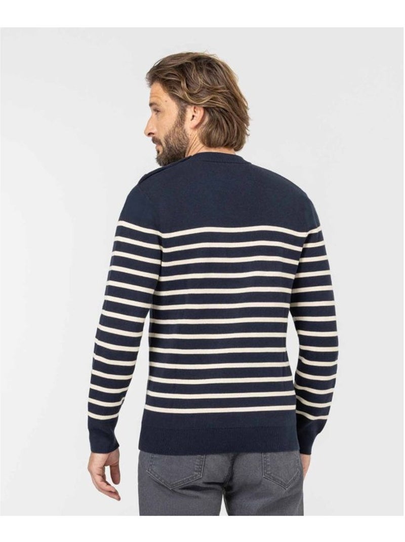 Pull marin - Terre de Marins Bleu marine/Gris froid - Kiabi