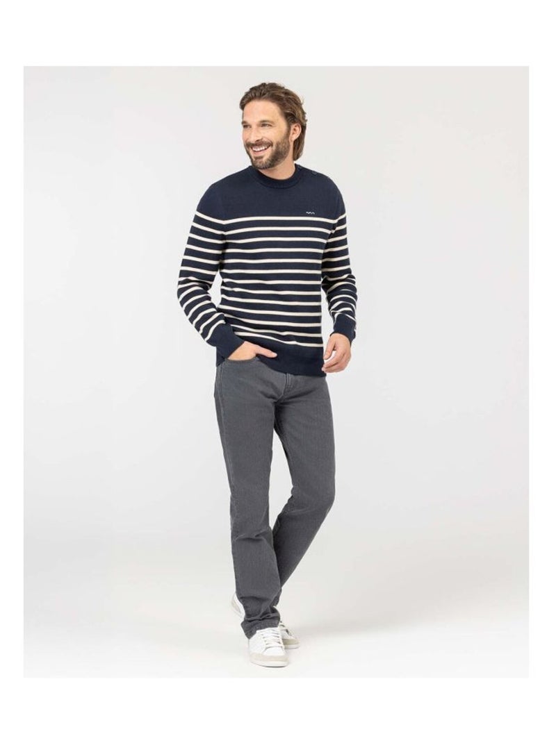 Pull marin - Terre de Marins Bleu marine/Gris froid - Kiabi
