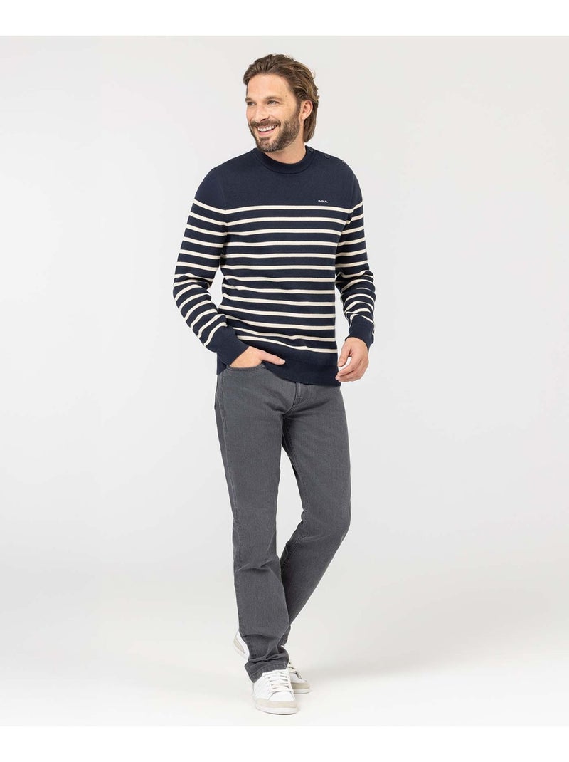 Pull marin - Terre de Marins Ecru/Marine - Kiabi