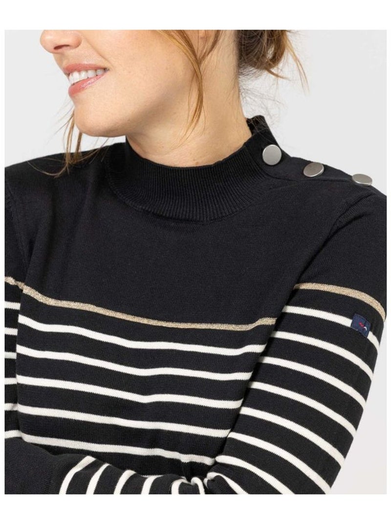 Pull marin - Terre de Marins Gris Blanc - Kiabi