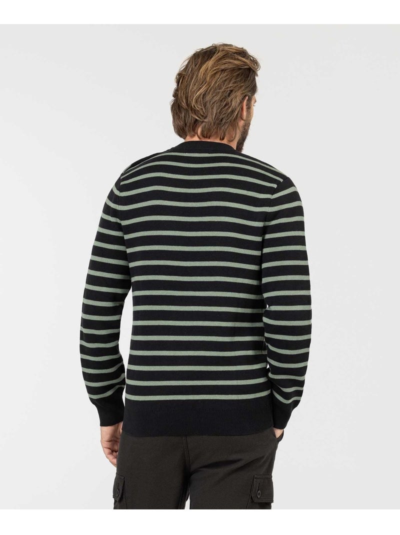 Pull marin - terre de marins Noir Vert - Kiabi