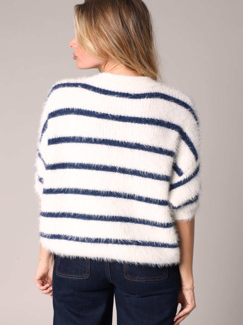 Pull marin ample et moelleux 'Deeluxe' Blanc - Kiabi