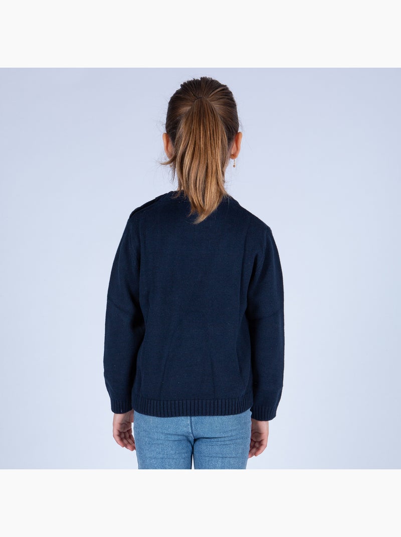 Pull marin enfant 'Breizh Océan', Pull en coton épais garçon ou fille Bleu marine - Kiabi