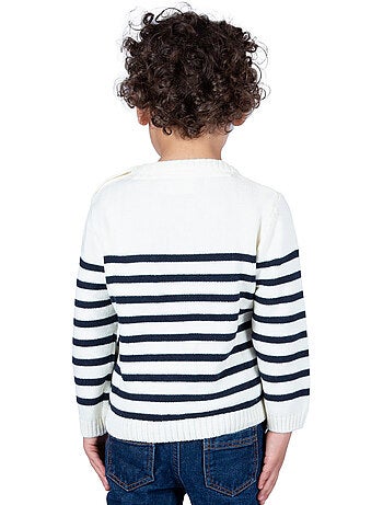 Pull marin enfant 'Breizh Océan', Pull en coton épais garçon ou fille