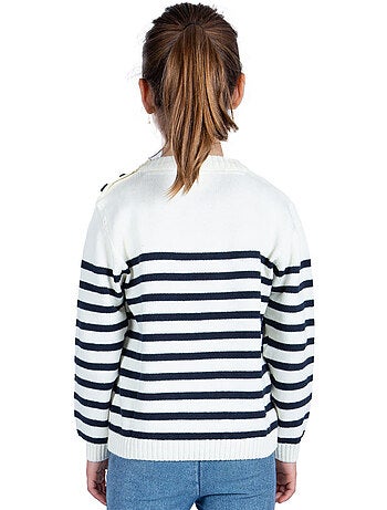 Pull marin enfant 'Breizh Océan', Pull en coton épais garçon ou fille