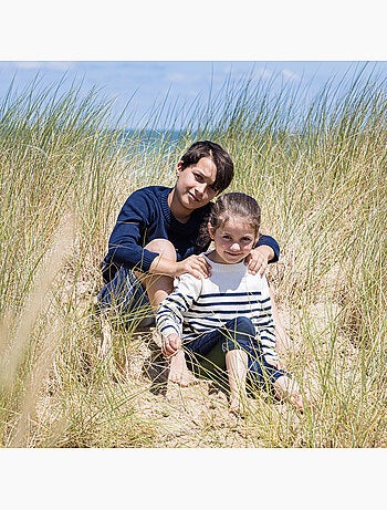 Pull marin enfant 'Breizh Océan', Pull en coton épais garçon ou fille