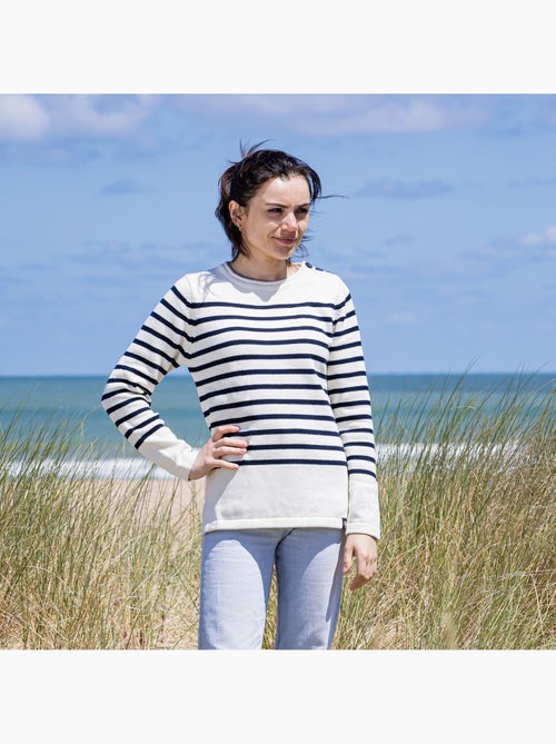 Pull marin femme rayé ou uni 'breizh océan', pull femme hiver - Kiabi