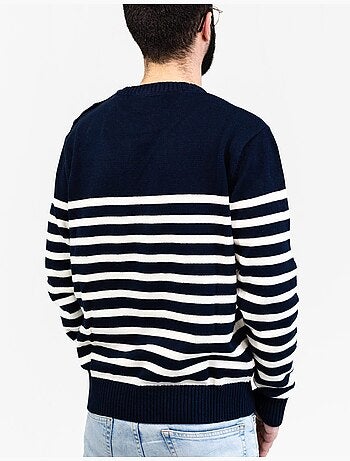 Pull marin homme rayé ou uni 'breizh océan', pull homme hiver