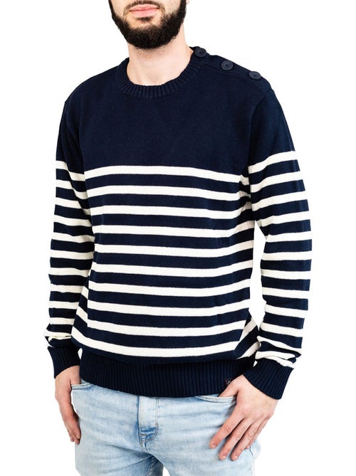 Pull marin homme rayé ou uni 'breizh océan', pull homme hiver - Kiabi Pull marin homme rayé ou uni 'breizh océan', pull homme hiver - Kiabi