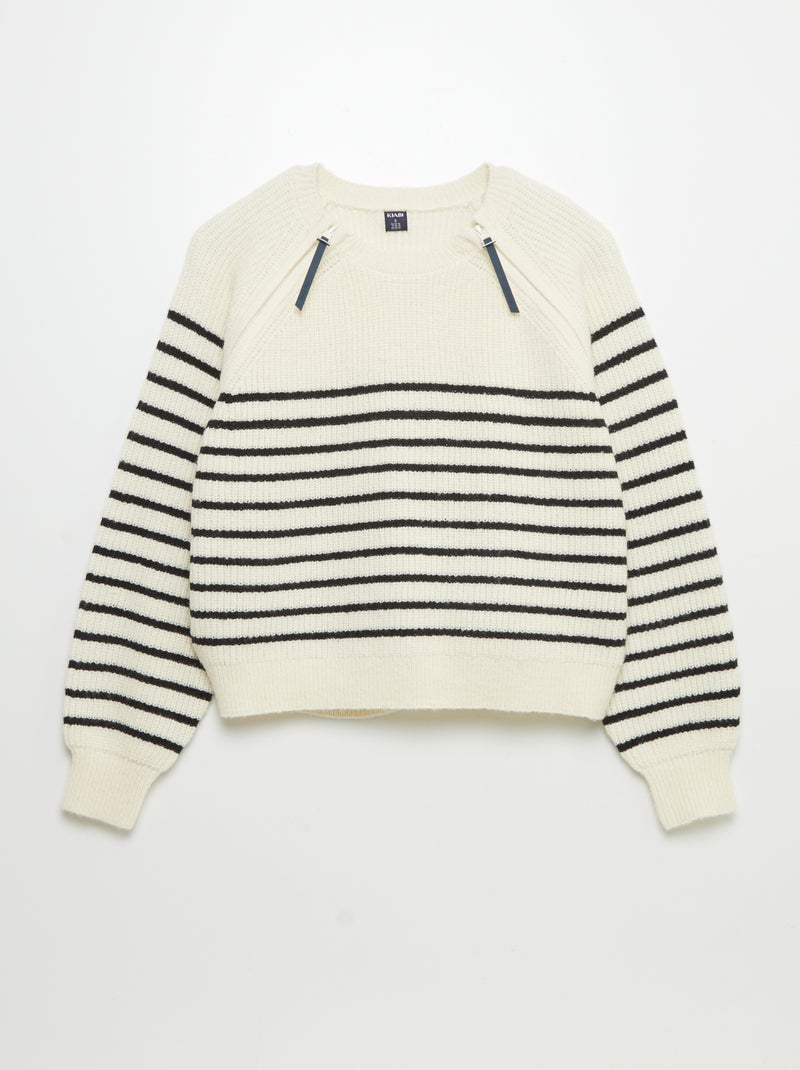 Pull marinière - So Easy Beige - Kiabi