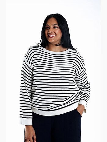 Pull marinière avec boutons