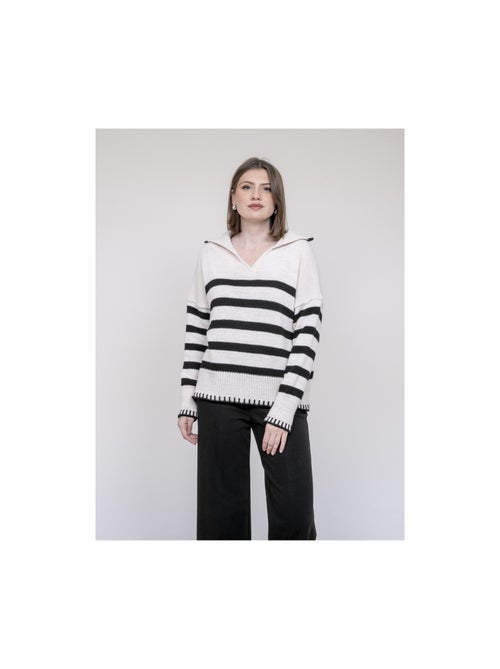 Pull marinière col polo kovane - Kiabi Pull marinière col polo kovane - Kiabi