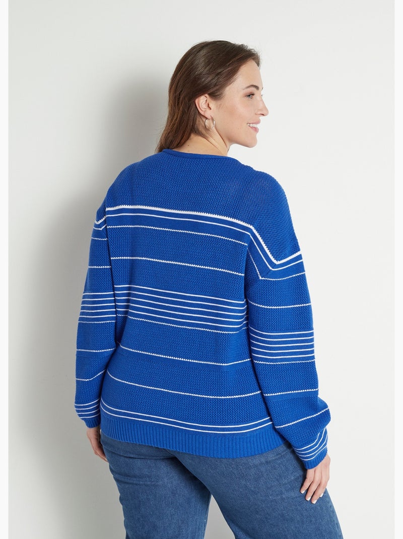 Pull marinière col rond - afibel Bleu Blanc - Kiabi
