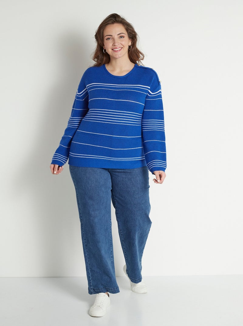 Pull marinière col rond - afibel Bleu - Kiabi
