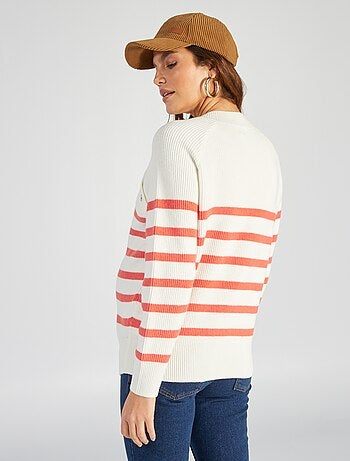 Pull Land à rayures en laine mélangée : Pull Femme : Le Temps des Cerises