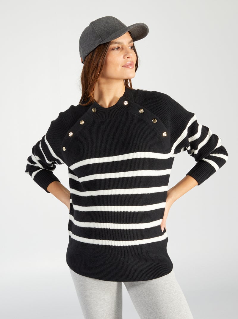 Pull marinière d'allaitement Rayé noir - Kiabi