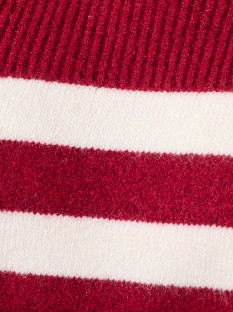 Pull marinière épaule boutonnée. - Damart Bordeaux - Kiabi