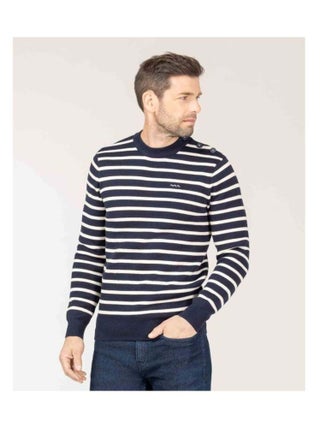 Pull marinière indigo Homme