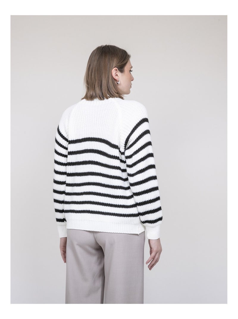 Pull marinière KEONI Blanc - Kiabi