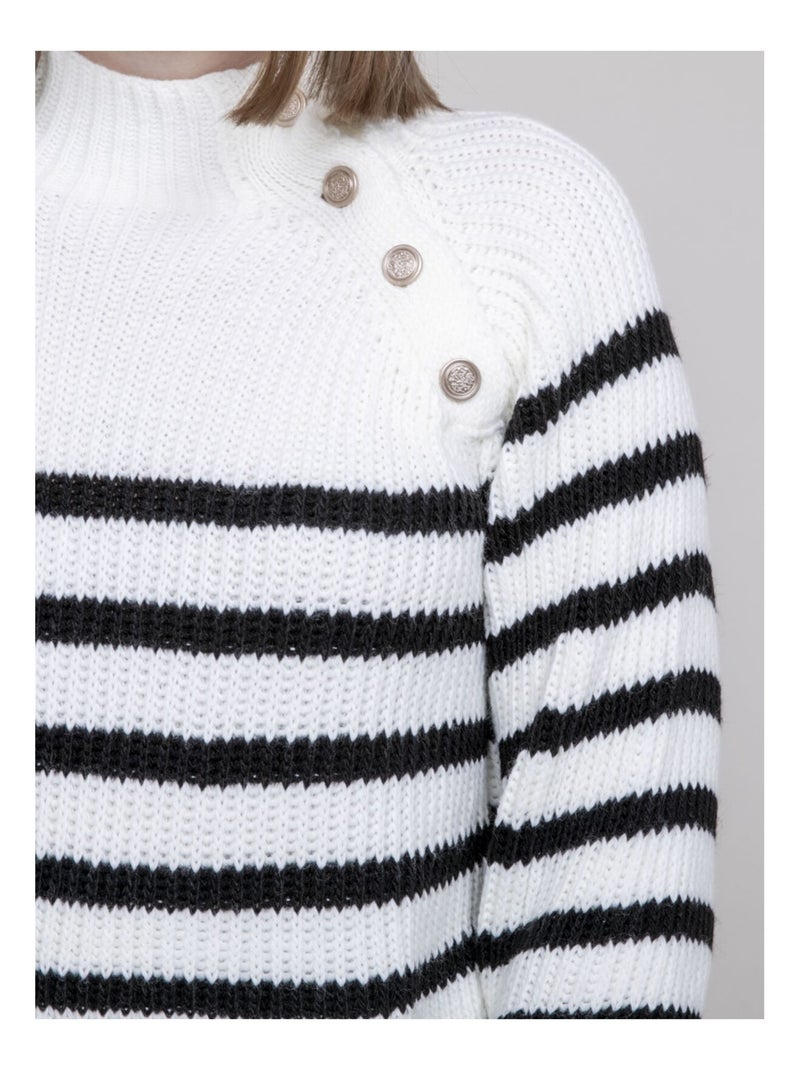 Pull marinière KEONI Blanc - Kiabi