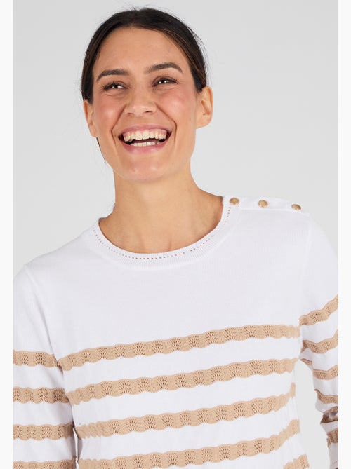 Pull marinière rayures fantaisie - Damart - Kiabi