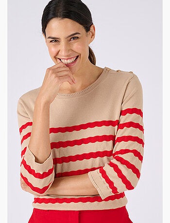 Pull marinière rayures fantaisie - Damart