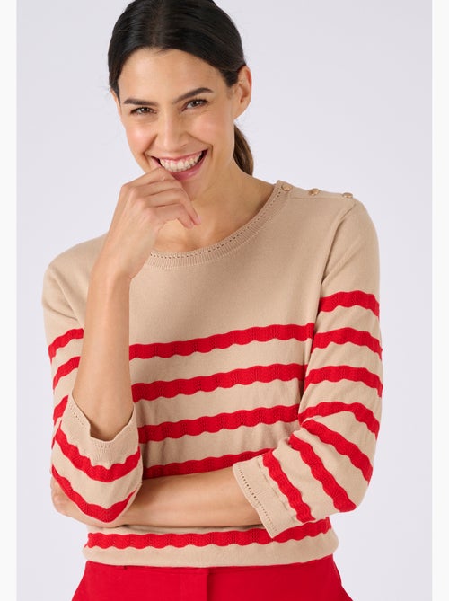 Pull marinière rayures fantaisie - Damart - Kiabi