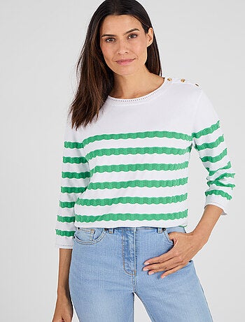 Pull marinière rayures fantaisie - Damart