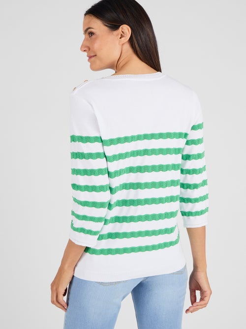 Pull marinière rayures fantaisie - Damart - Kiabi