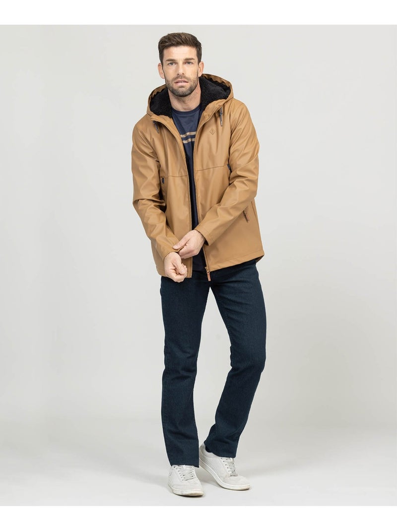 Pull marron Homme col V - Terre de Marins Camel - Kiabi