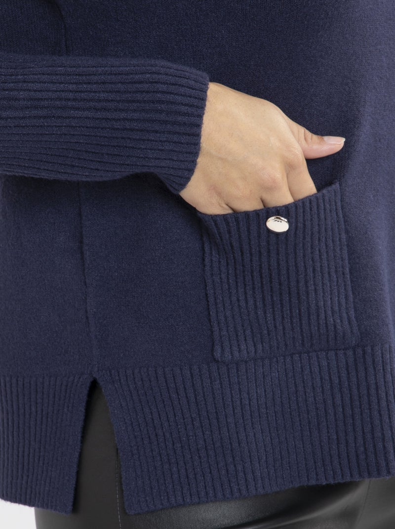 Pull Martine  | Gerard Pasquier Avec Col V | Gerard Pasquier Bleu marine - Kiabi