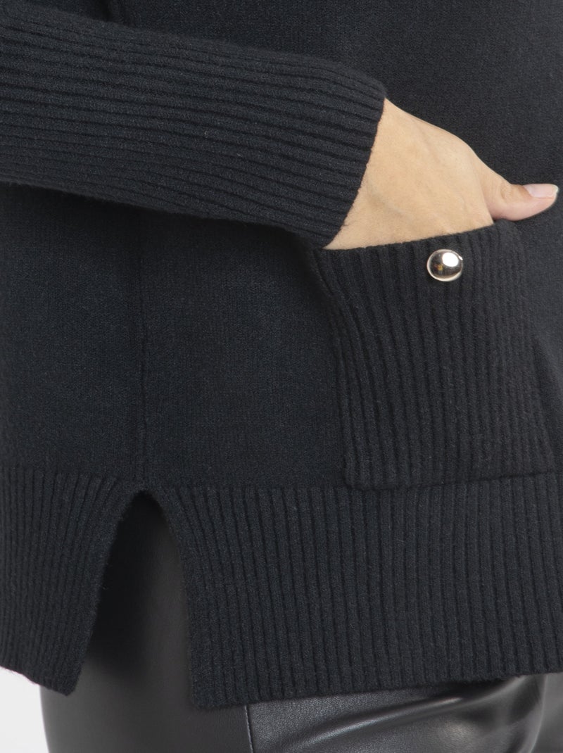 Pull Martine  | Gerard Pasquier Avec Col V | Gerard Pasquier Noir - Kiabi