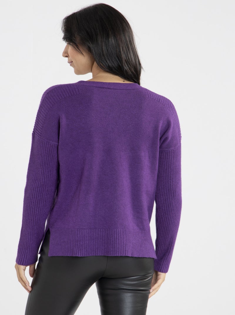 Pull Martine  | Gerard Pasquier Avec Col V | Gerard Pasquier Violet - Kiabi